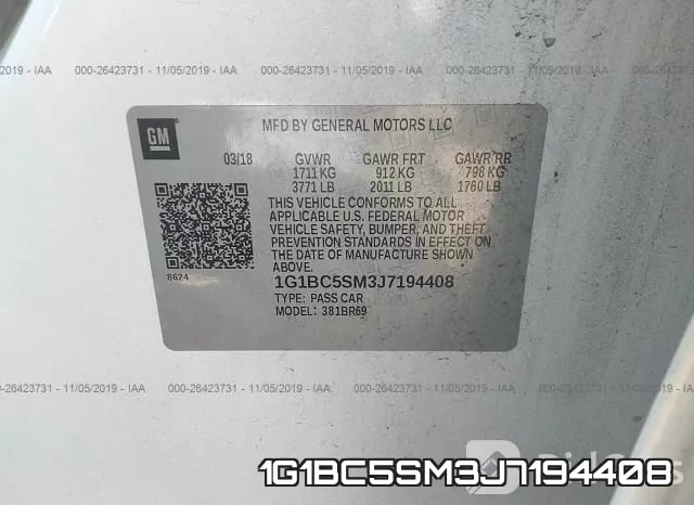 1G1BC5SM3J7194408 фото 10