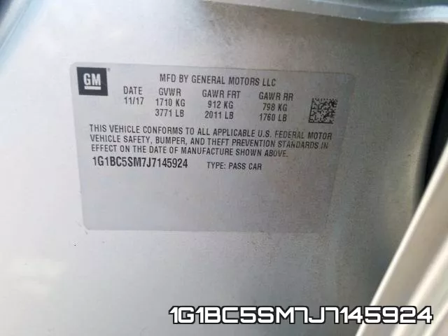 1G1BC5SM7J7145924 фото 2