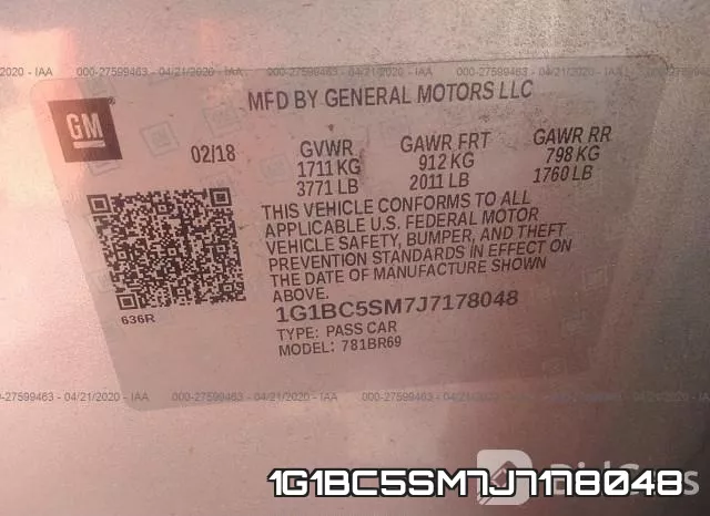 1G1BC5SM7J7178048 фото 10