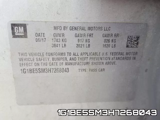 1G1BE5SM3H7268043 фото 2
