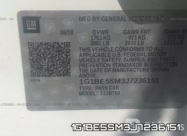1G1BE5SM3J7236151 фото 10