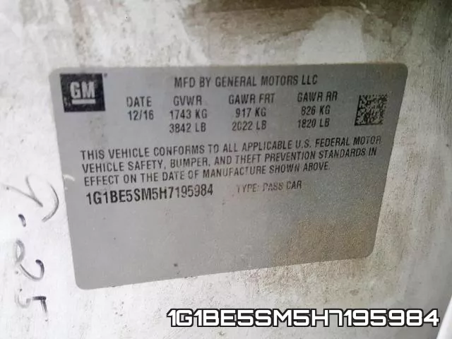 1G1BE5SM5H7195984 фото 2