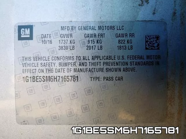 1G1BE5SM6H7165781 фото 2