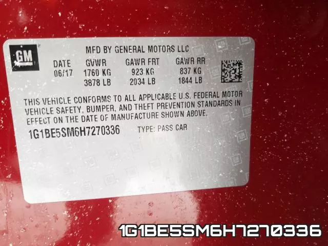 1G1BE5SM6H7270336 фото 2