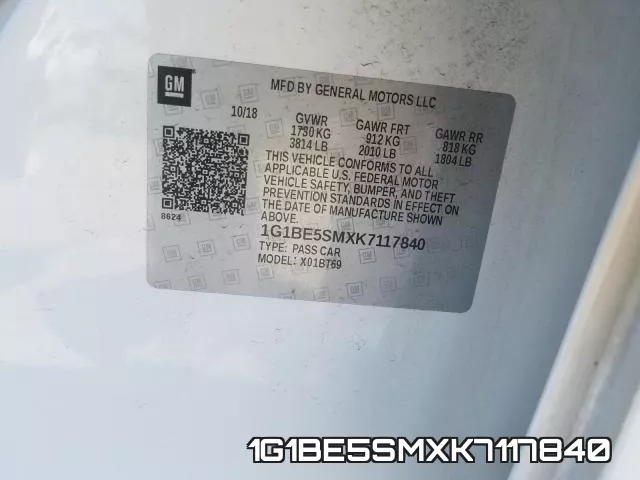 1G1BE5SMXK7117840 фото 2