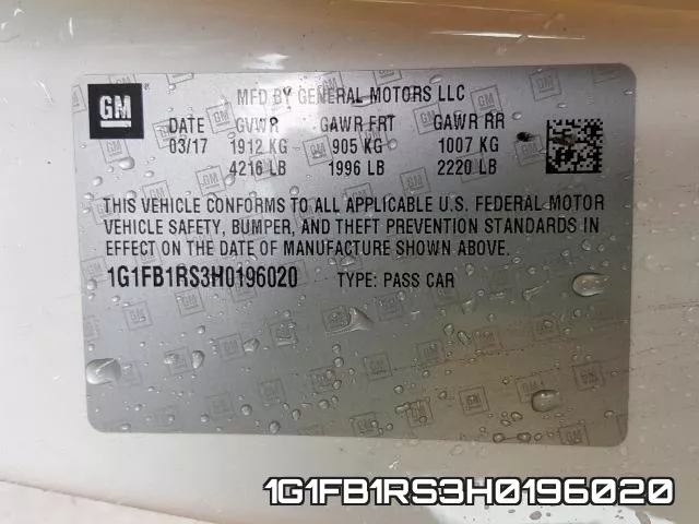 1G1FB1RS3H0196020 фото 2