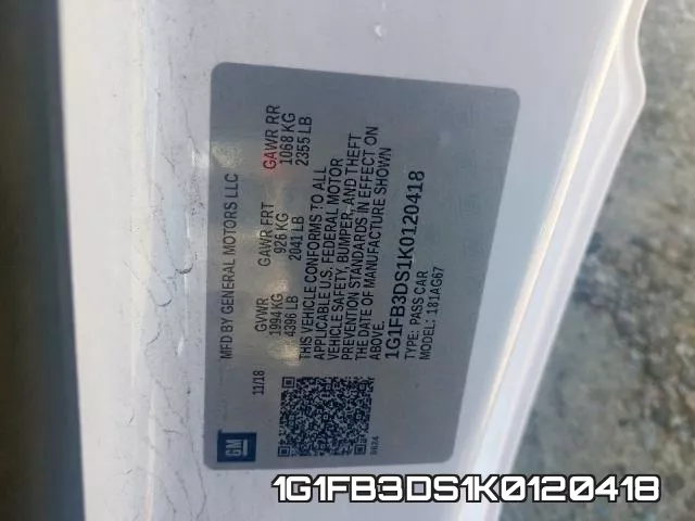 1G1FB3DS1K0120418 фото 2