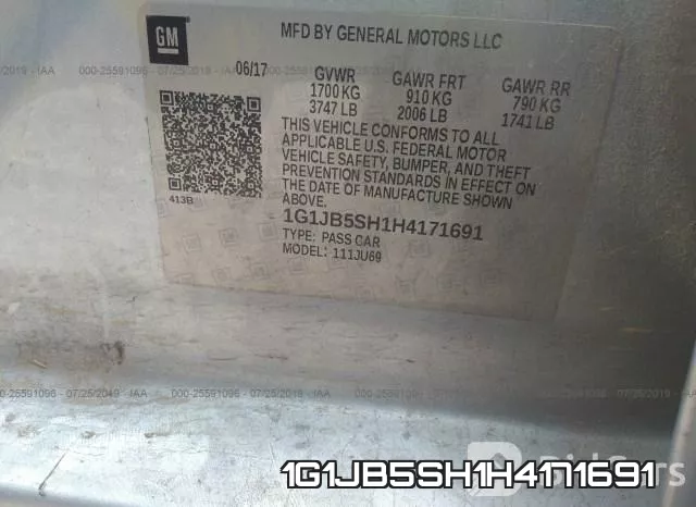 1G1JB5SH1H4171691 фото 10