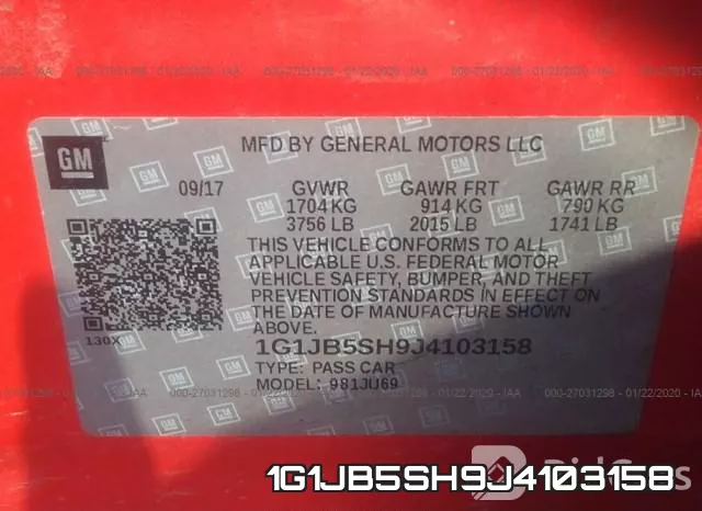 1G1JB5SH9J4103158 фото 10