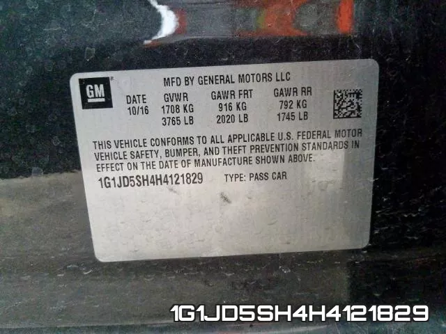 1G1JD5SH4H4121829 фото 2