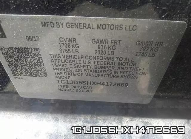 1G1JD5SHXH4172669 фото 10