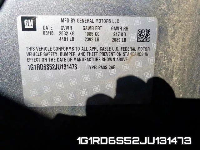 1G1RD6S52JU131473 фото 2