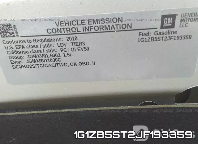 1G1ZB5ST2JF193359 фото 10
