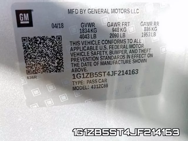 1G1ZB5ST4JF214163 фото 2