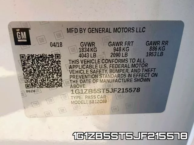 1G1ZB5ST5JF215578 фото 2