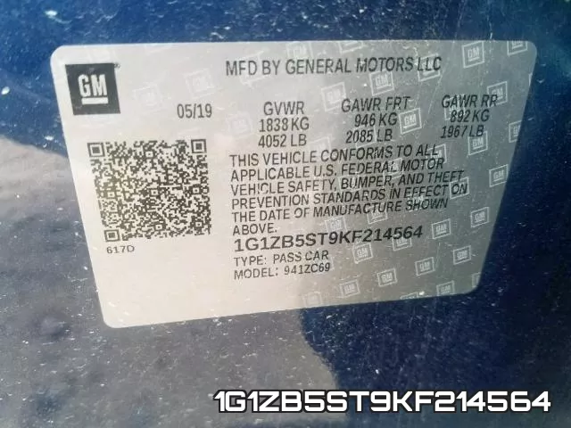 1G1ZB5ST9KF214564 фото 2