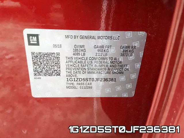 1G1ZD5ST0JF236381 фото 2