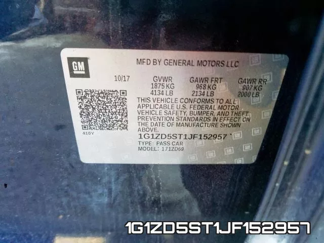 1G1ZD5ST1JF152957 фото 2