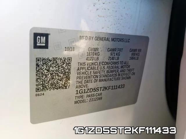 1G1ZD5ST2KF111433 фото 2