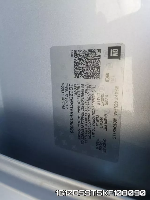 1G1ZD5ST5KF108090 фото 2