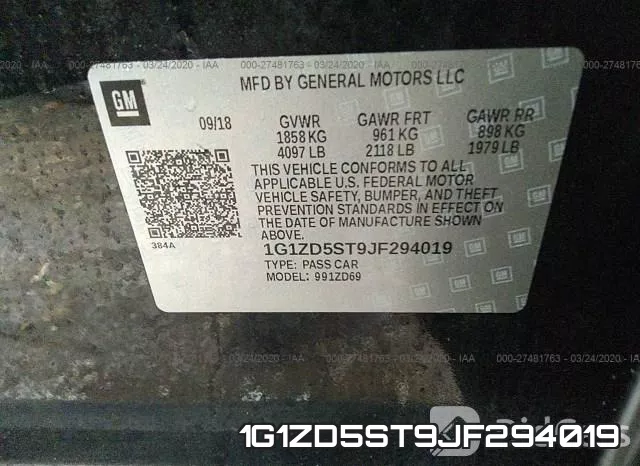 1G1ZD5ST9JF294019 фото 9