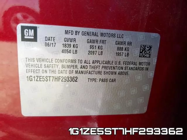 1G1ZE5ST7HF293362 фото 2