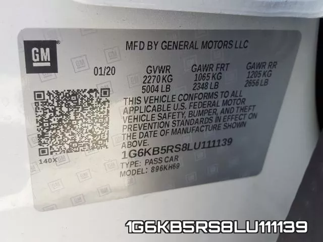 1G6KB5RS8LU111139 фото 2