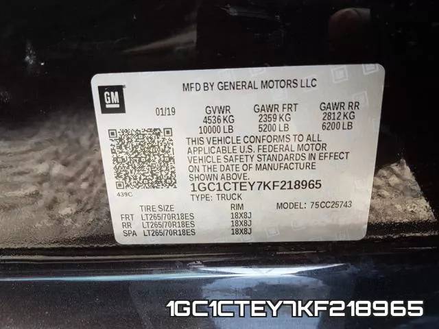 1GC1CTEY7KF218965 фото 2