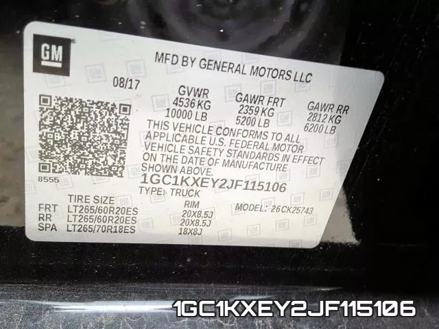 1GC1KXEY2JF115106 фото 2