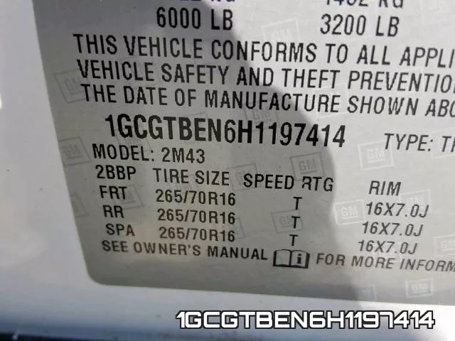 1GCGTBEN6H1197414 фото 2