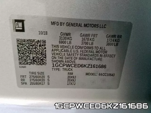 1GCPWCED6KZ161686 фото 2
