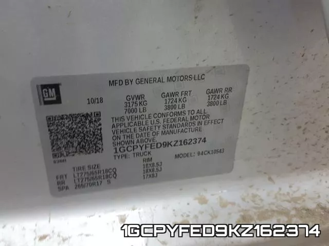 1GCPYFED9KZ162374 фото 2