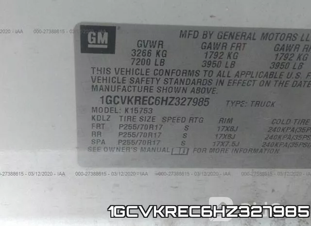 1GCVKREC6HZ327985 фото 10