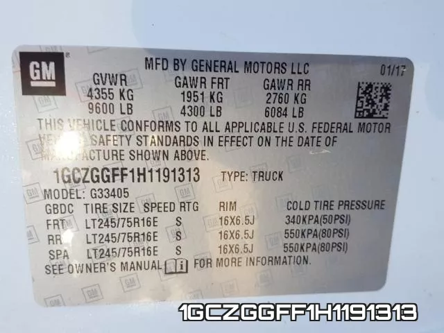 1GCZGGFF1H1191313 фото 2