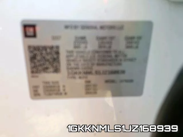 1GKKNMLS1JZ168939 фото 2