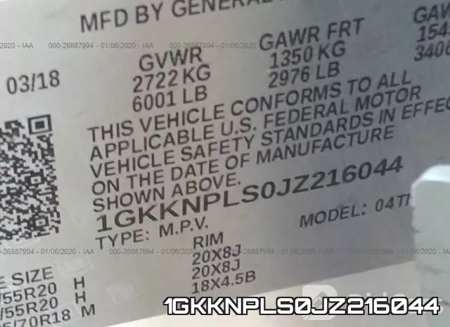 1GKKNPLS0JZ216044 фото 10