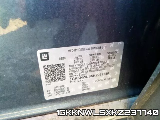 1GKKNWLSXKZ237740 фото 2