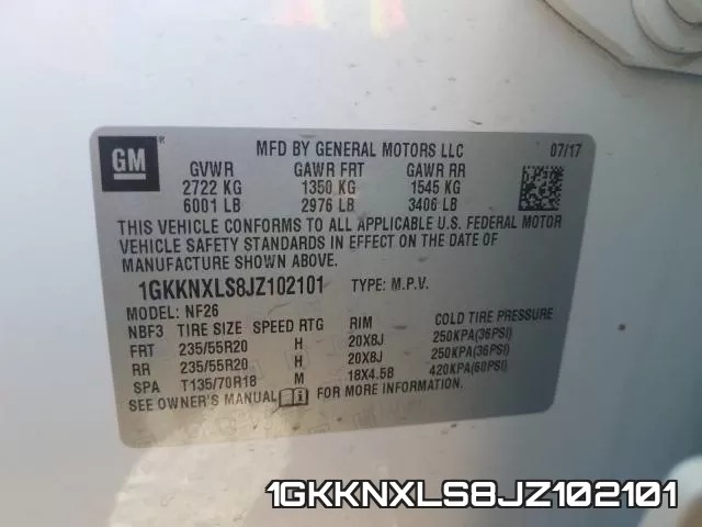 1GKKNXLS8JZ102101 фото 2