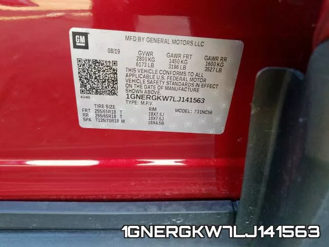 1GNERGKW7LJ141563 фото 2