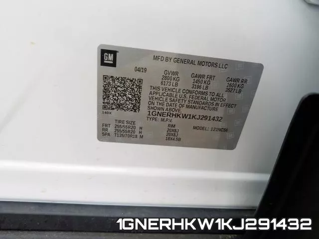 1GNERHKW1KJ291432 фото 2