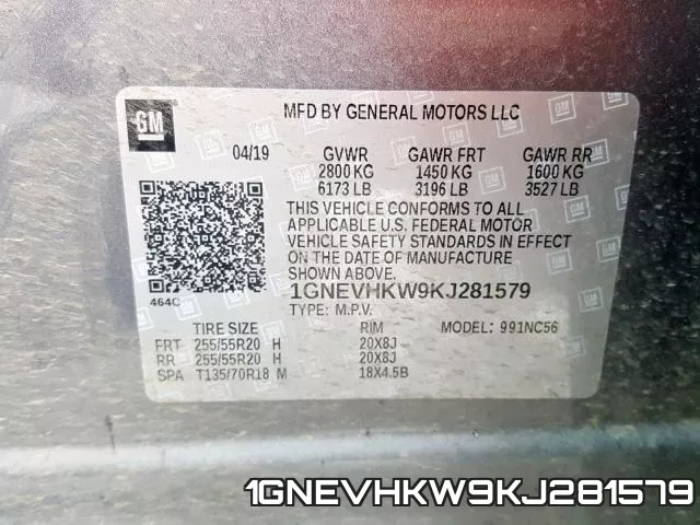 1GNEVHKW9KJ281579 фото 2