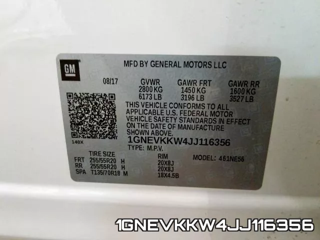1GNEVKKW4JJ116356 фото 2
