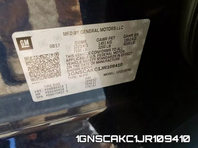 1GNSCAKC1JR109410 фото 2
