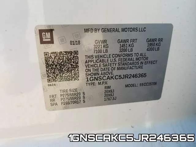 1GNSCAKC5JR246365 фото 2