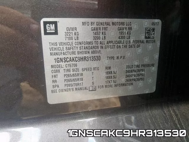 1GNSCAKC9HR313530 фото 2