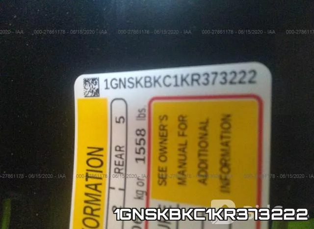 1GNSKBKC1KR373222 фото 10