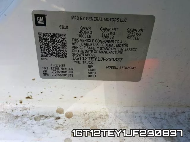 1GT12TEY1JF230837 фото 2