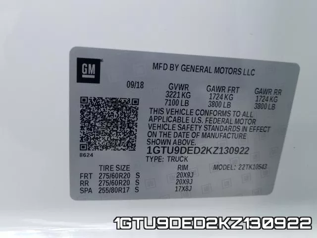 1GTU9DED2KZ130922 фото 2