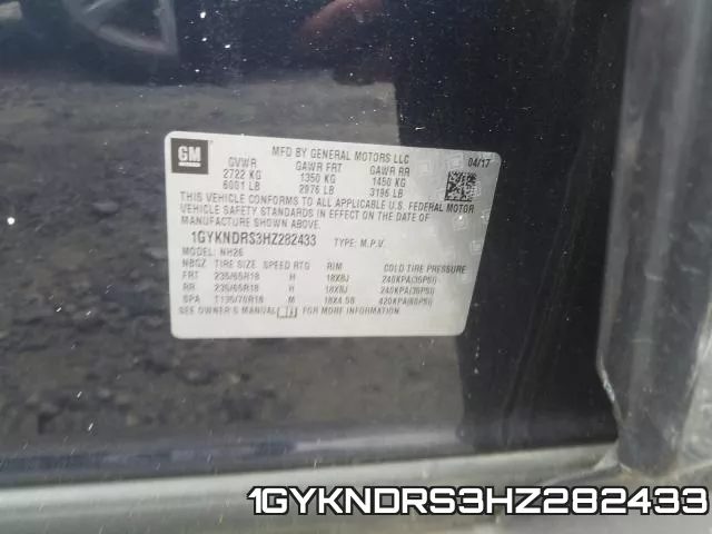 1GYKNDRS3HZ282433 фото 2