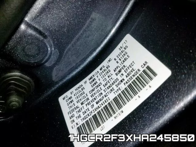 1HGCR2F3XHA245850 фото 2
